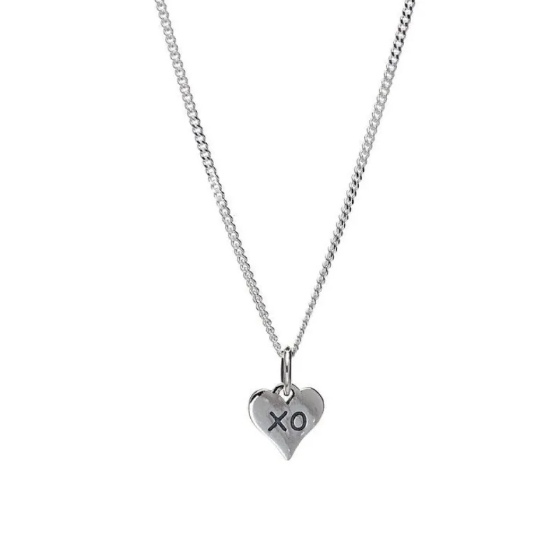 Sterling Silver 'XO' Heart Pendant Necklace (61319-113) - White sold by Zulily