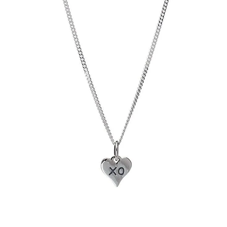 Sterling Silver 'XO' Heart Pendant Necklace (61319-113) - White sold by Zulily