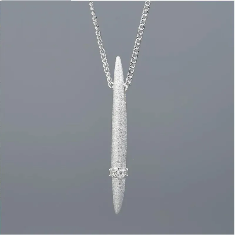 Sterling Silver Minimalist Vertical Bar Pendant Necklace - White sold by Zulily