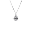 Sterling Silver Dainty Compass Pendant Necklace - White sold by Zulily