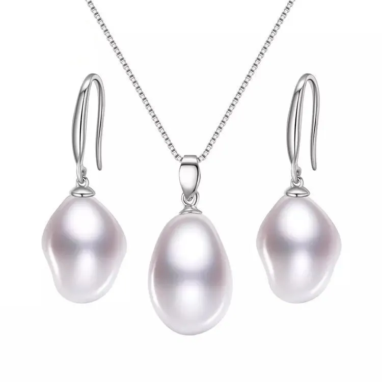Freshwater Cultured Pearl & Sterling Pendant Necklace Set - White sold by Zulily