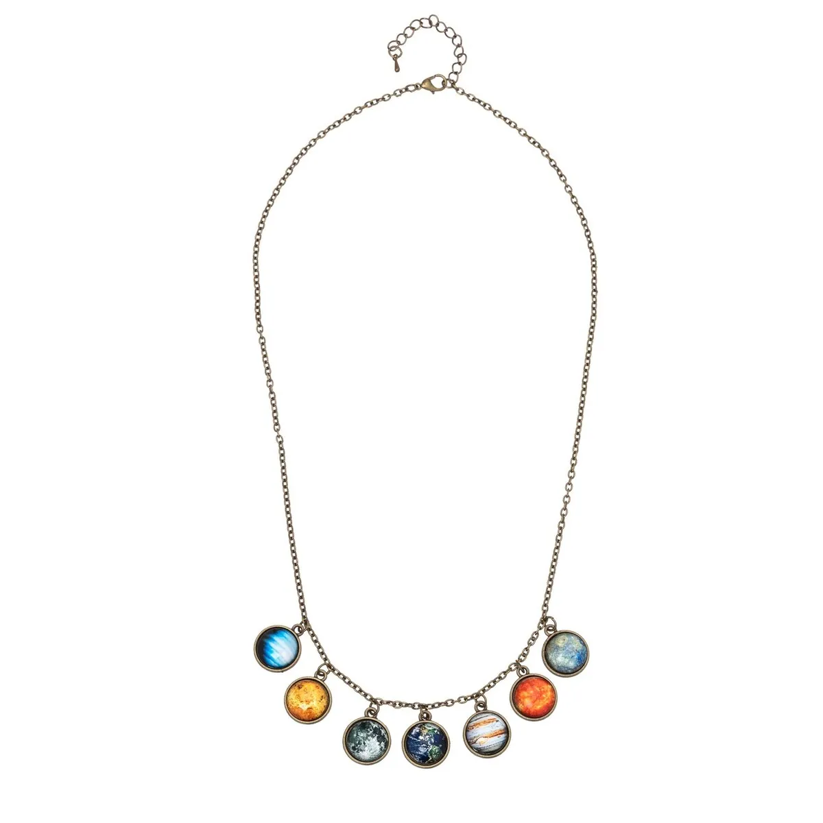 Silvertone Planets Solar System Necklace - White sold by Zulily