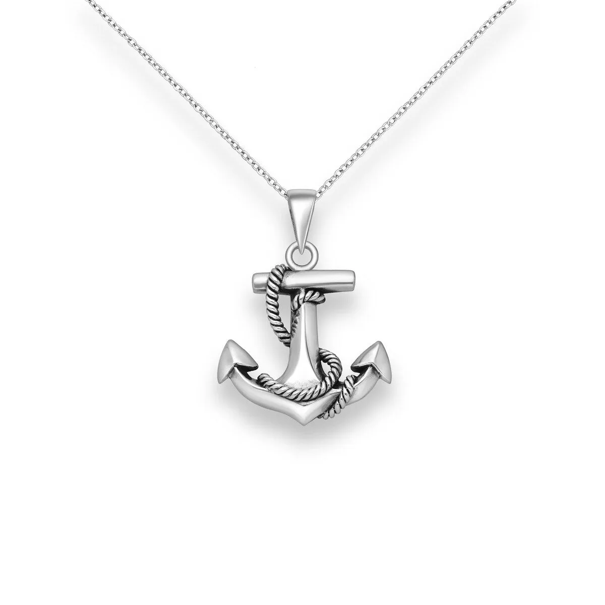 Sterling Silver Anchor Pendant Necklace - White sold by Zulily