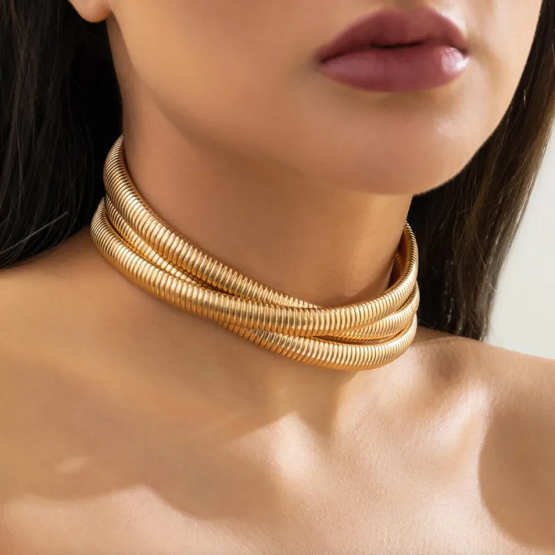 Goldtone Triple Choker Necklace - White sold by Zulily