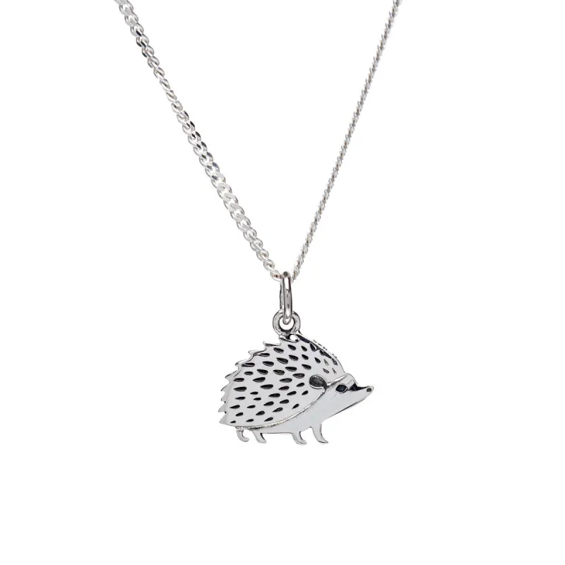 Sterling Silver Hedgehog Pendant Necklace - White sold by Zulily