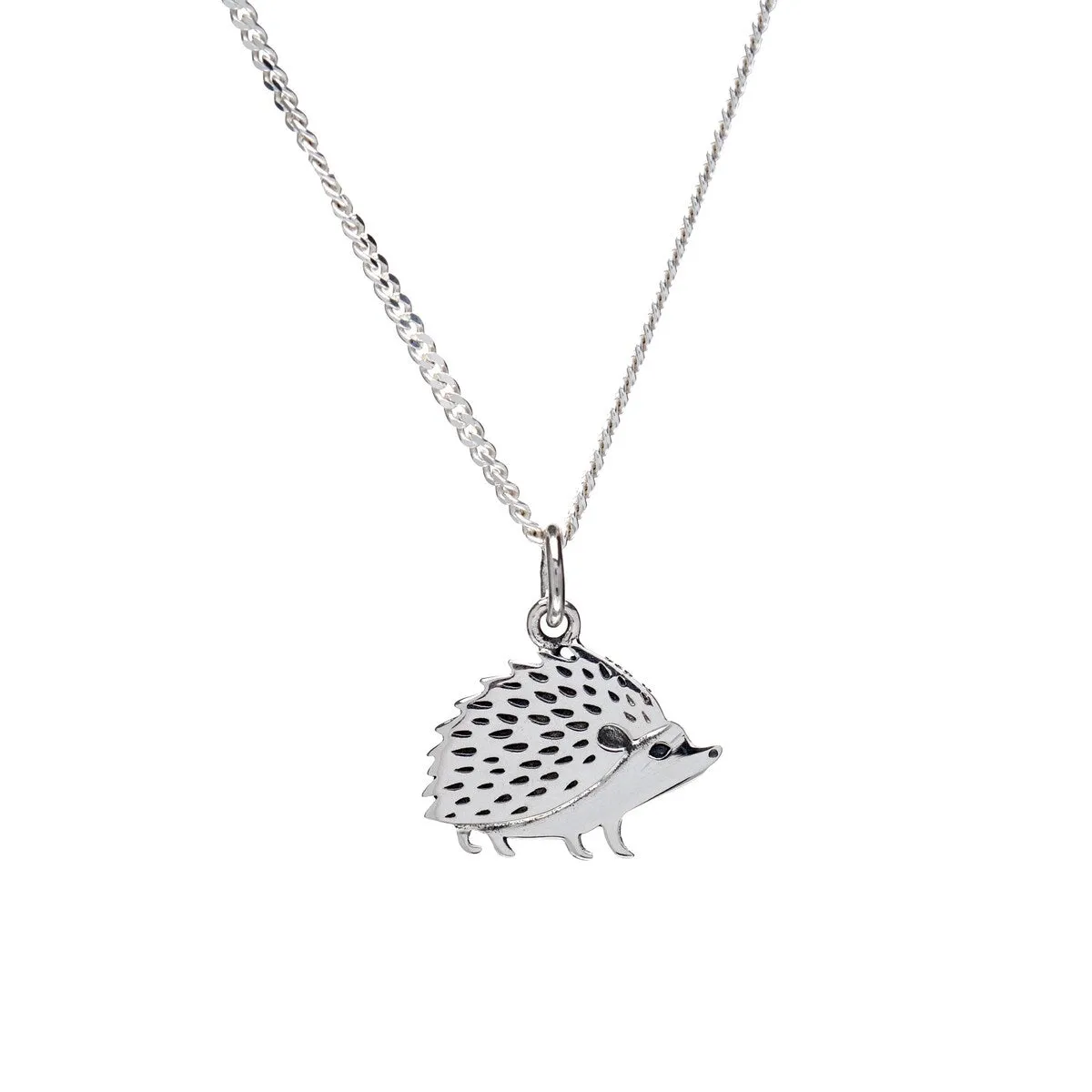 Sterling Silver Hedgehog Pendant Necklace - White sold by Zulily