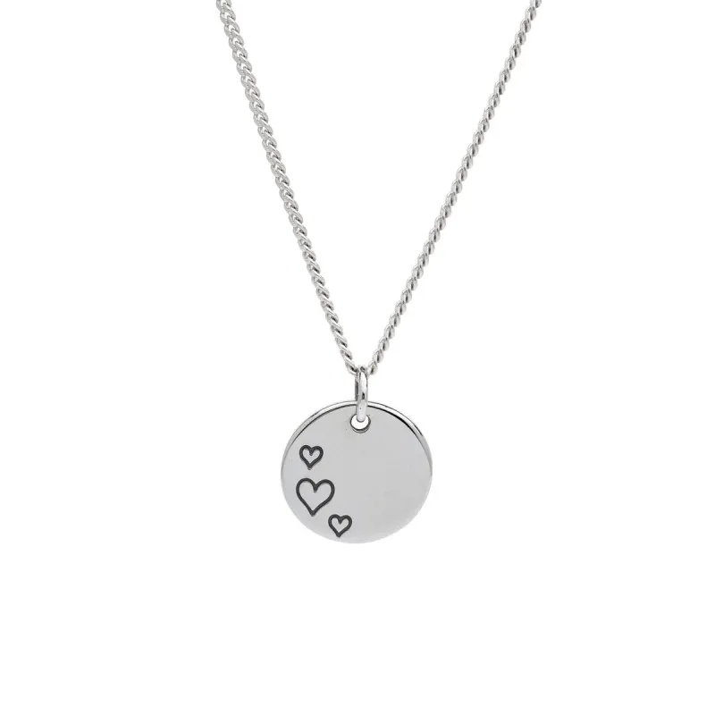 Sterling Silver Triple Heart Circular Pendant Necklace sold by Zulily