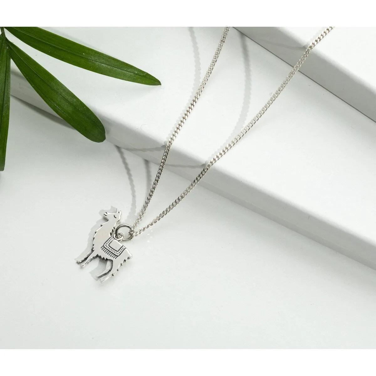 Sterling Silver Llama Pendant Necklace - White sold by Zulily