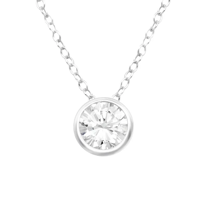 Sterling Silver Dainty Pendant Necklace - White sold by Zulily