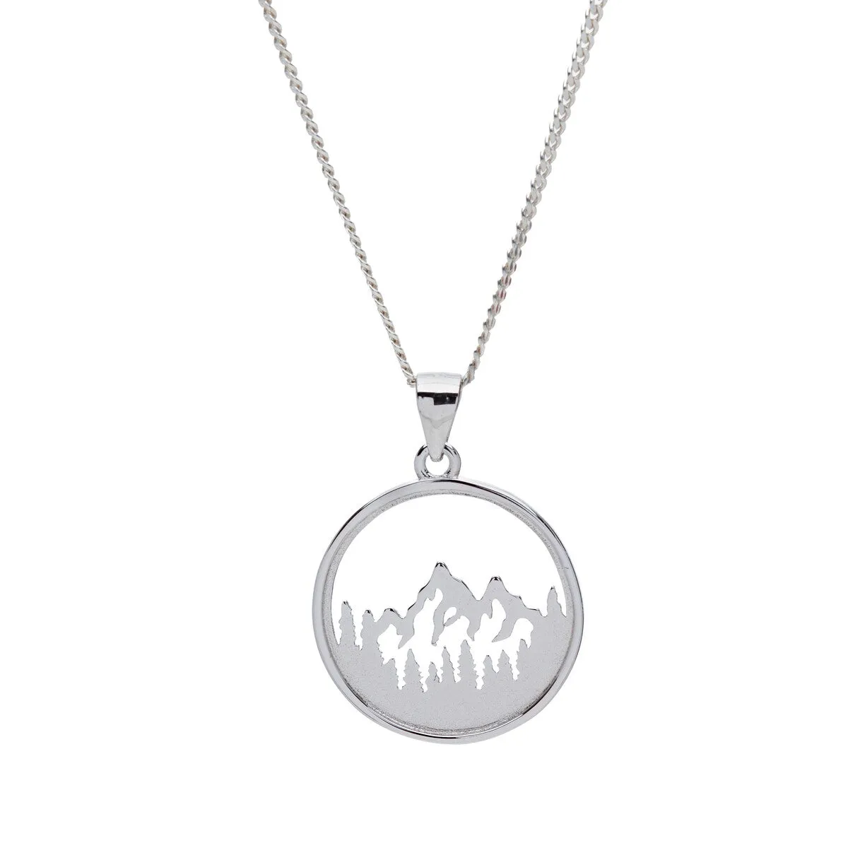 Sterling Silver Forest Mountain Range Pendant Necklace sold by Zulily