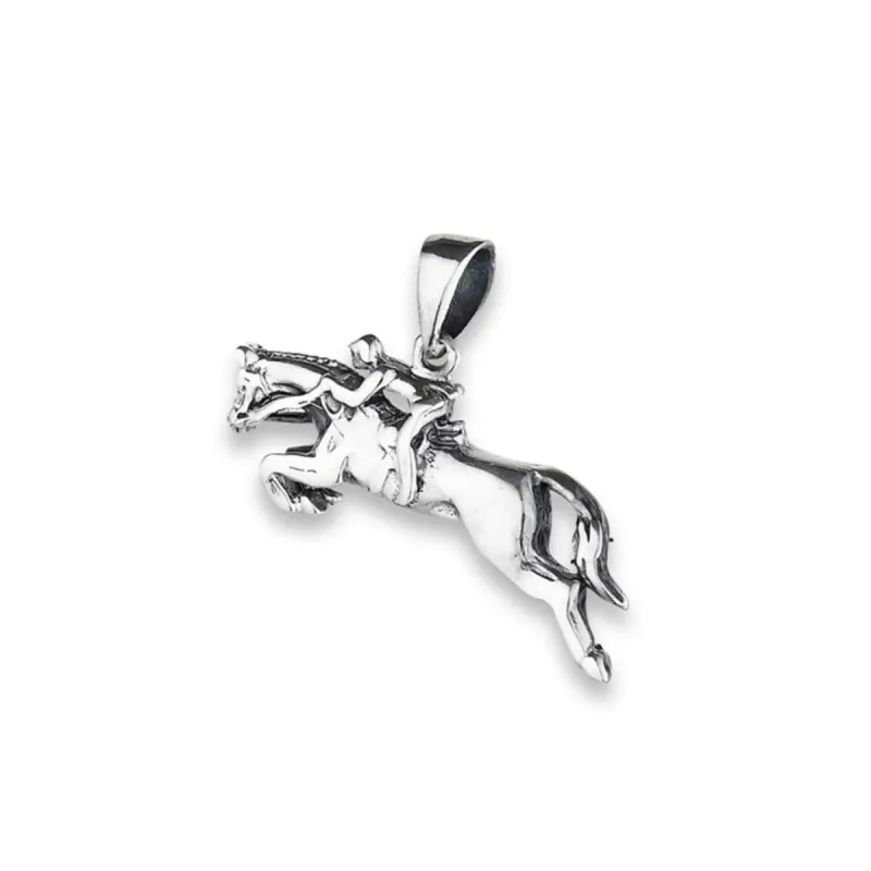 Sterling Silver Equestrian Horse Pendant - White sold by Zulily