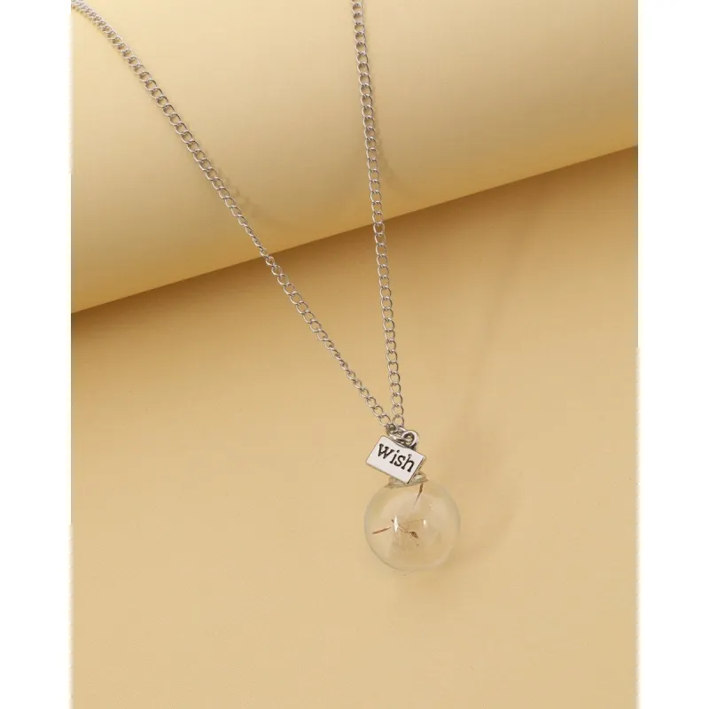 Clear Dandelion Wish Pendant Necklace - White sold by Zulily