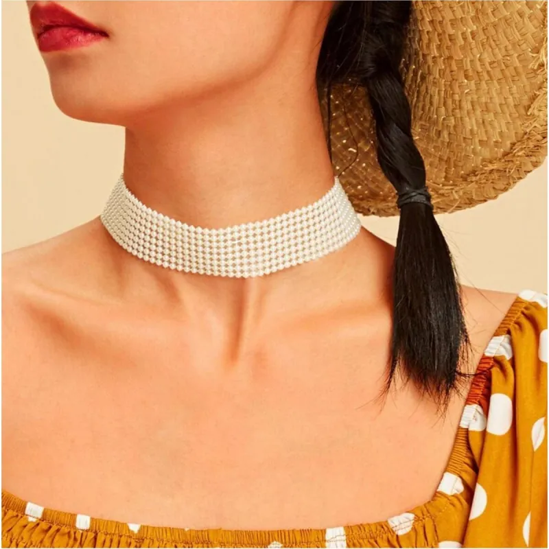 Goldtone Imitation Pearl Choker Necklace - White sold by Zulily