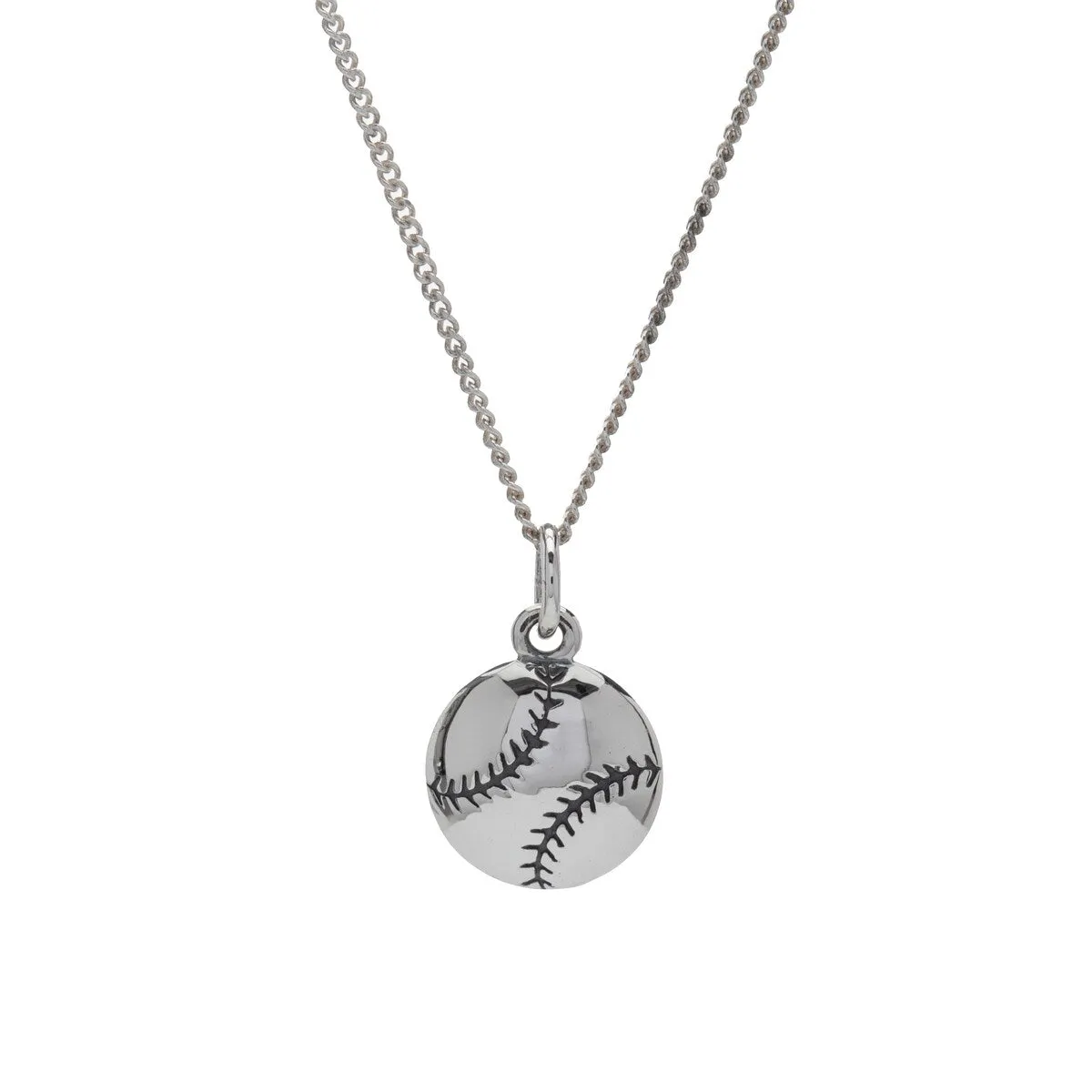 Sterling Silver Baseball Pendant Necklace - White sold by Zulily