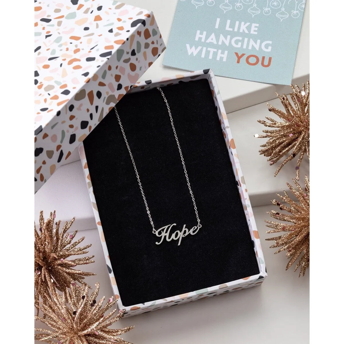 Stainless Steel Hope Necklace - In Gift Box - White sold by Zulily product image thumbnail 2
