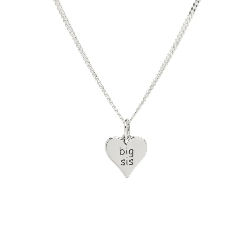 Sterling Silver 'Big Sis' Heart Pendant Necklace - White sold by Zulily