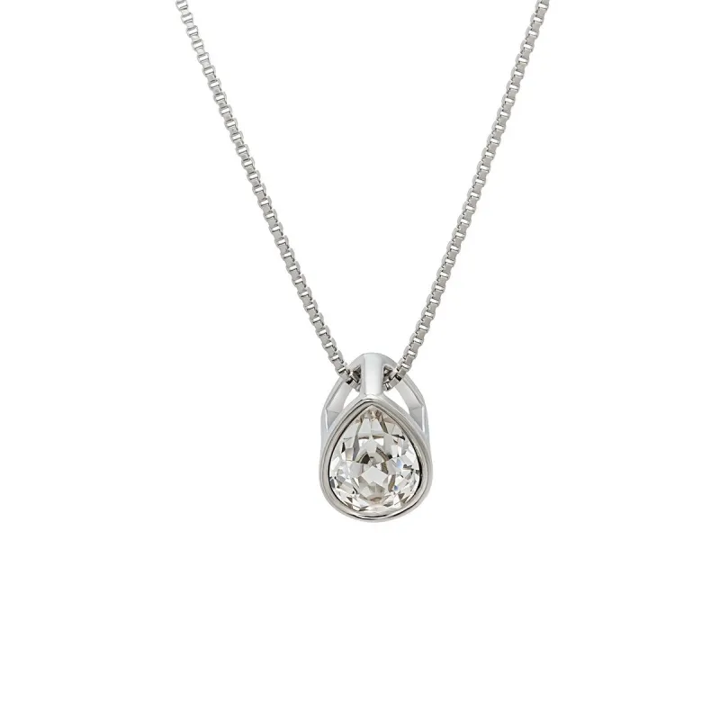 Clear Swarovski Crystal Dainty Teardrop Necklace - White sold by Zulily