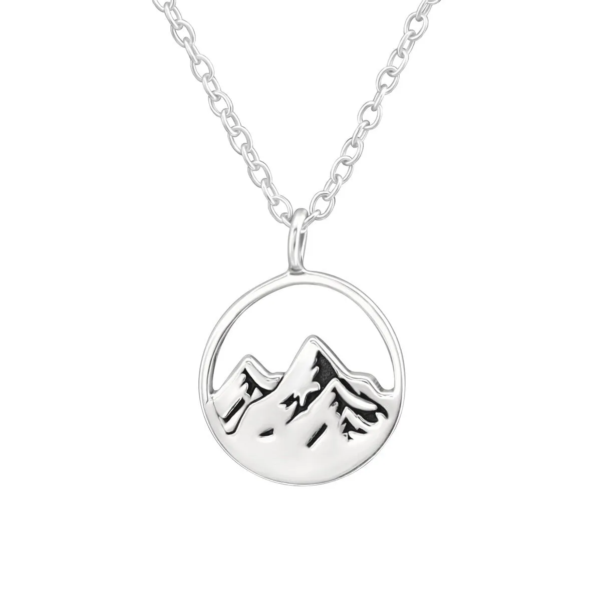 Sterling Silver Mountain Pendant Necklace - White sold by Zulily