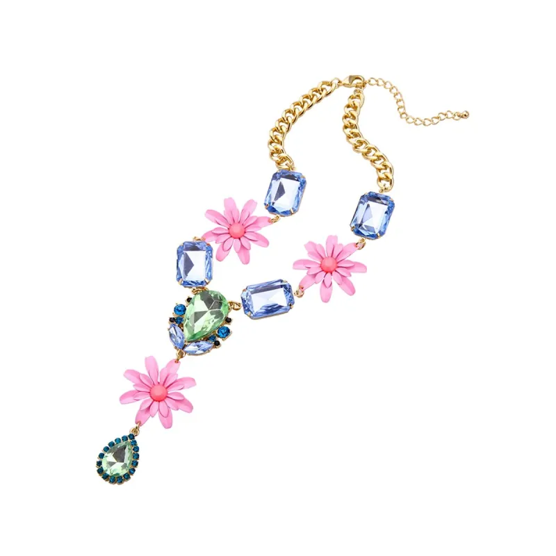 Pink Floral Multi Colored Necklace - White sold by Zulily