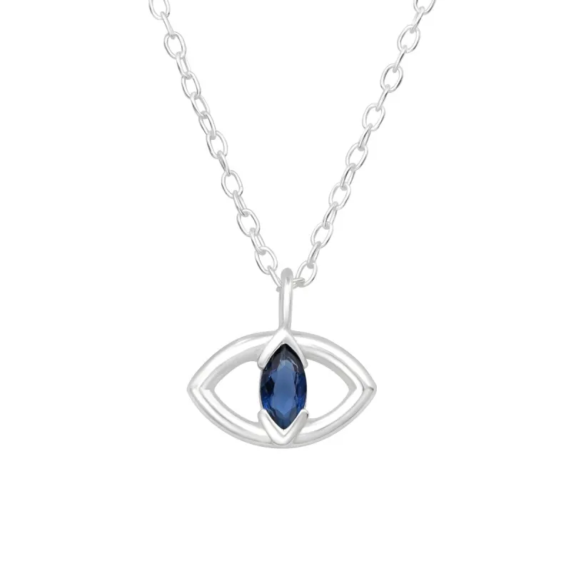 Sterling Silver Eye Pendant Necklace - White sold by Zulily