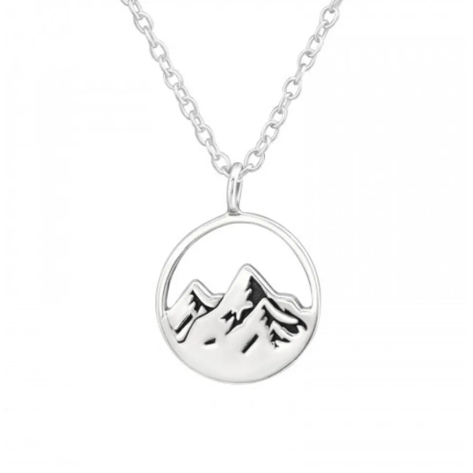 Sterling Silver Mountain Pendant Necklace - Ag Sterling - White sold by Zulily