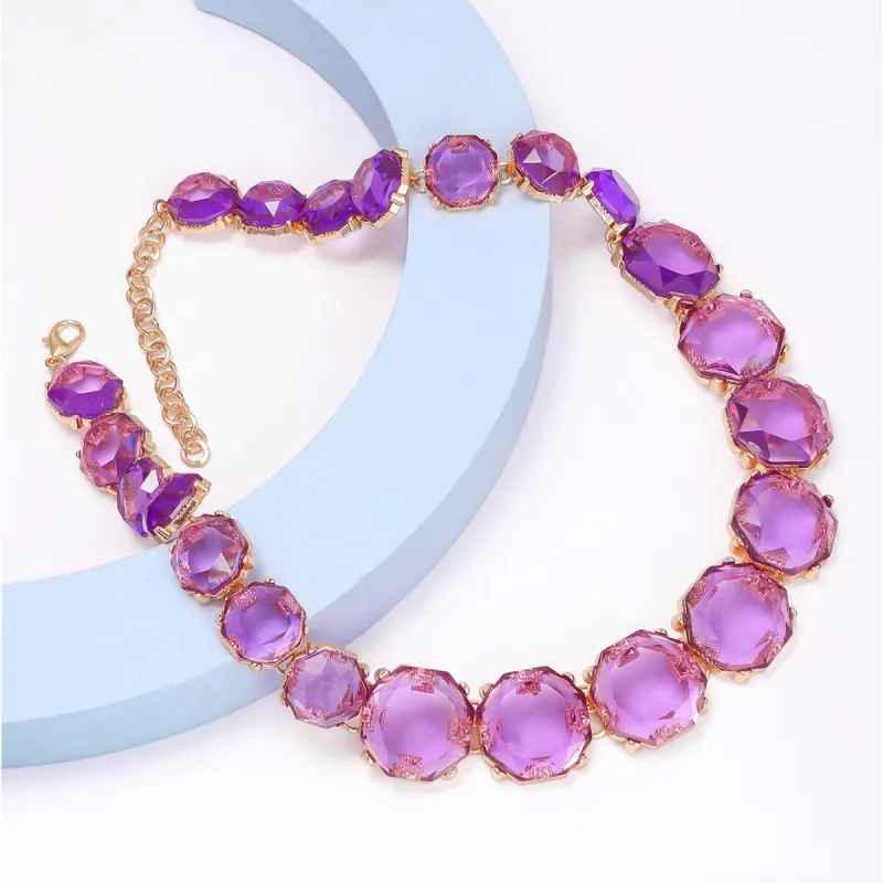 Goldtone & Crystal Circular Graduated Necklace - White sold by Zulily