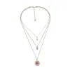 Gold-plated Hamsa Evil Eye Layered Necklace - White sold by Zulily
