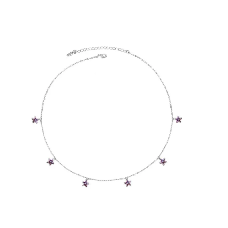 Purple Swarovski Crystal Star Necklace - White sold by Zulily