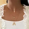 Goldtone Dainty Celestial Layered Necklace - White sold by Zulily