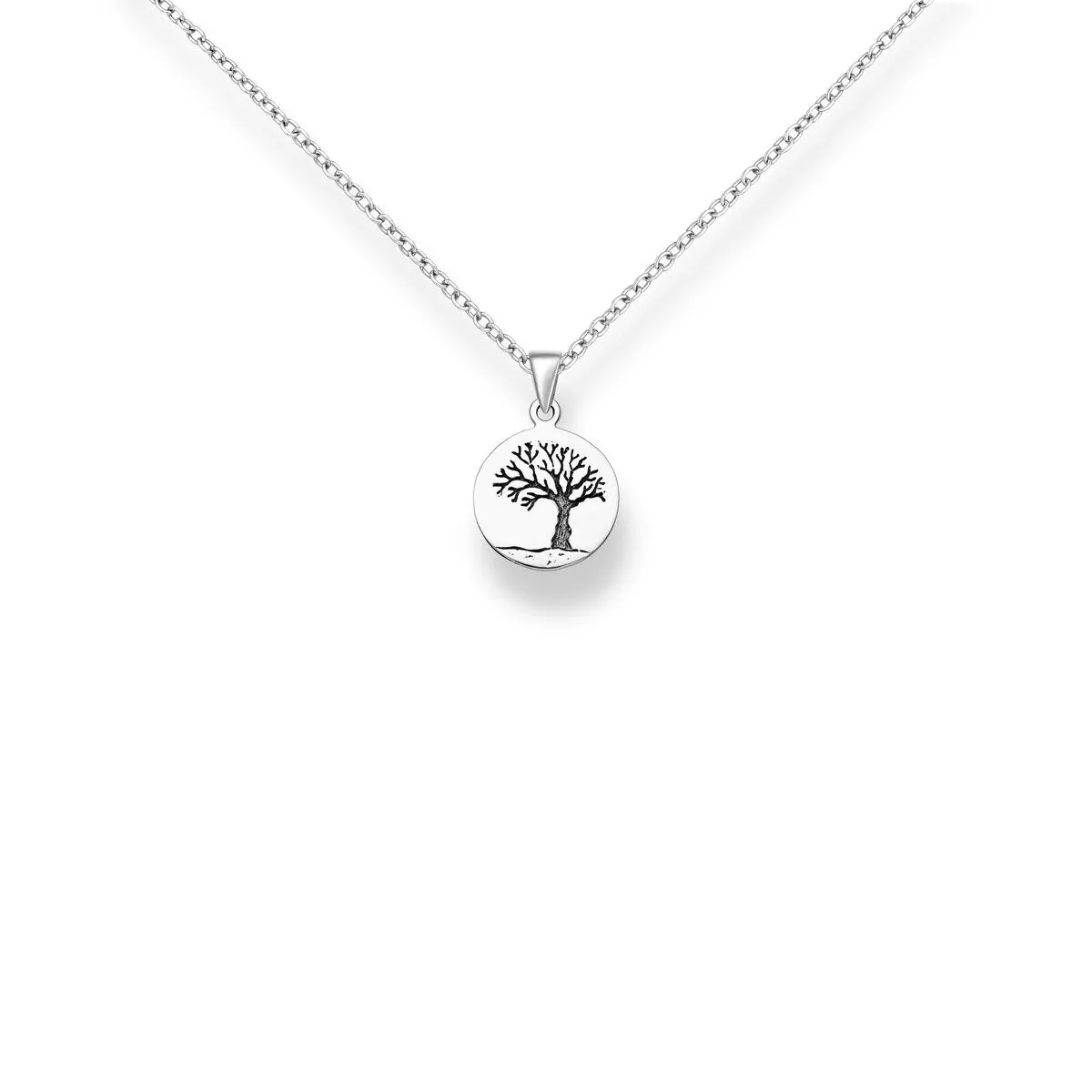 Sterling Silver Oxidized Tree Pendant - White sold by Zulily