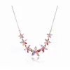 Rose Goldtone Multi Colored Cubic Zirconia Floral Necklace - White sold by Zulily