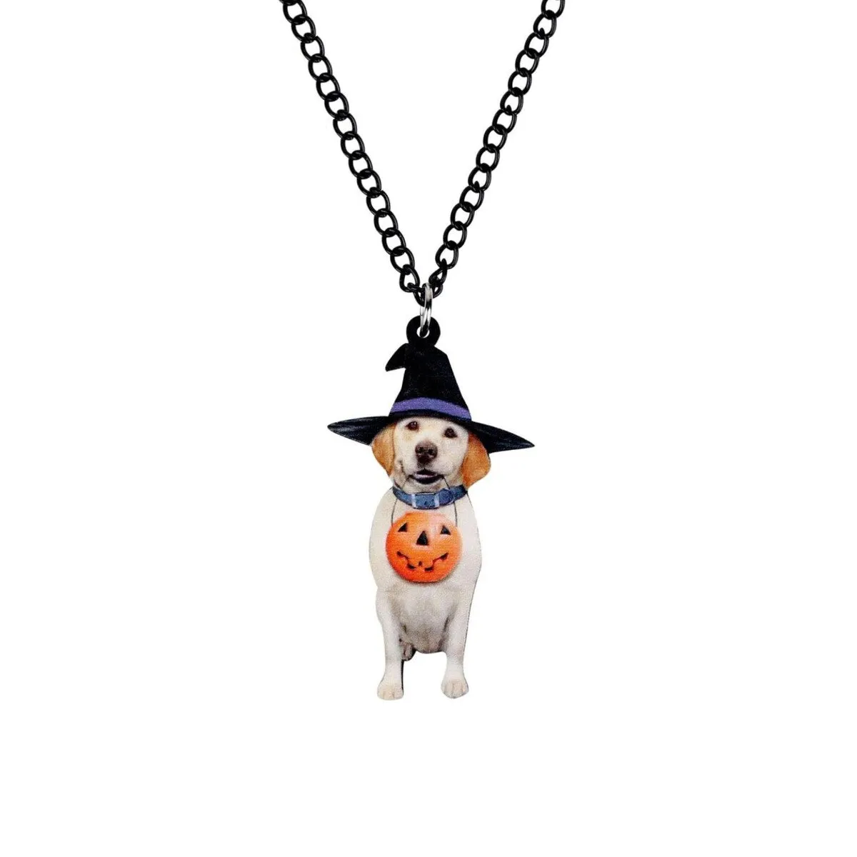 Trick Or Treating Dog Pendant Necklace - White sold by Zulily