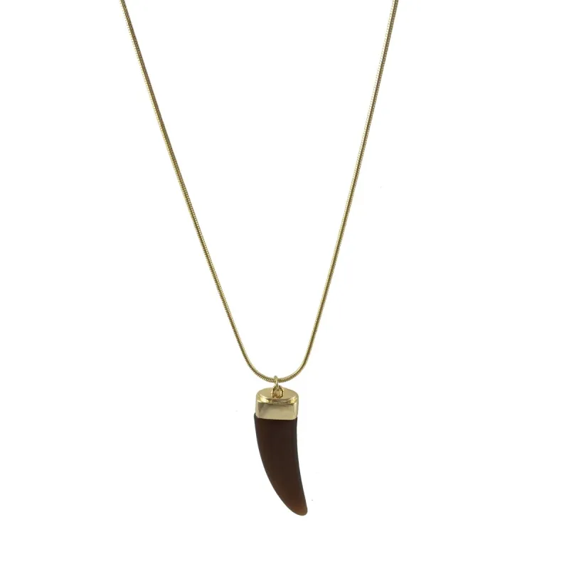 Goldtone Black Sharks Tooth Necklace - White sold by Zulily