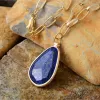 Lapis Lazuli & Goldtone Faceted Framed Pendant Necklace - White sold by Zulily