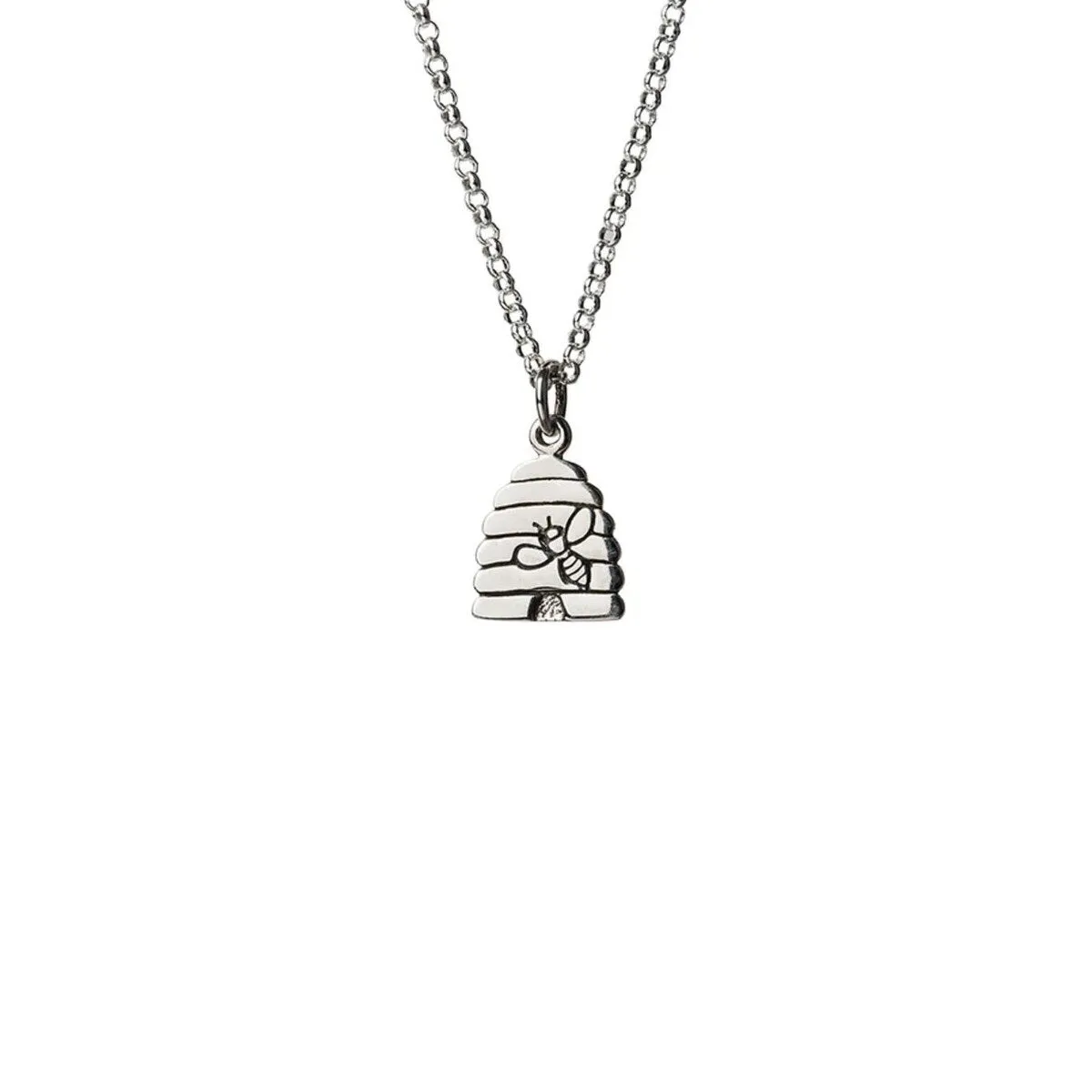 Sterling Silver Bee Hive Pendant Necklace - White sold by Zulily