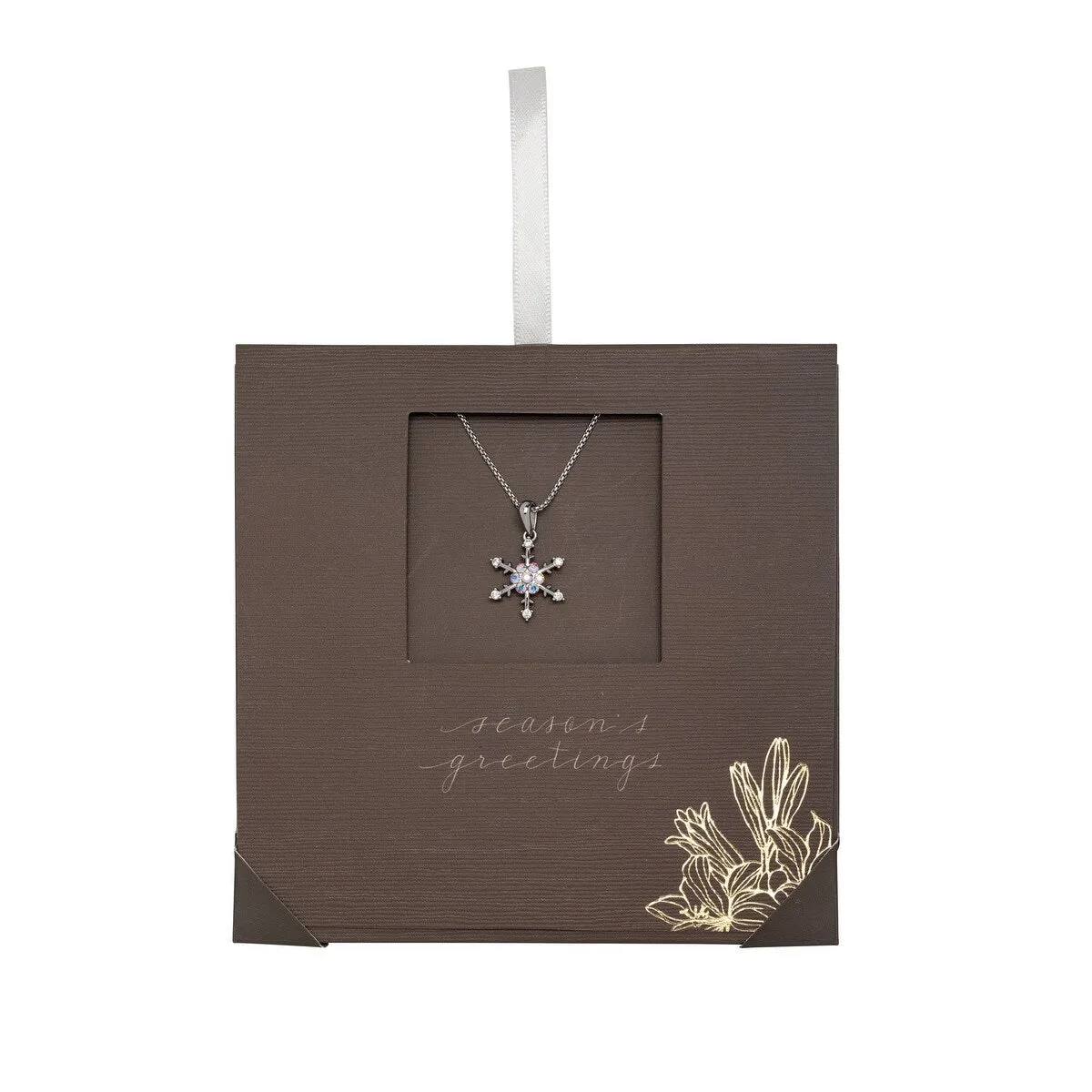 Aurora Borealis Swarovski Crystal Snowflake Pendant Necklace - White sold by Zulily product image thumbnail 2