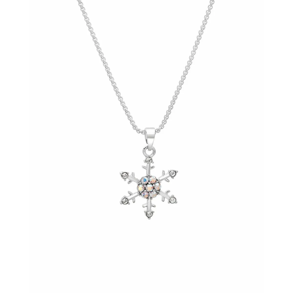 Aurora Borealis Swarovski Crystal Snowflake Pendant Necklace - White sold by Zulily