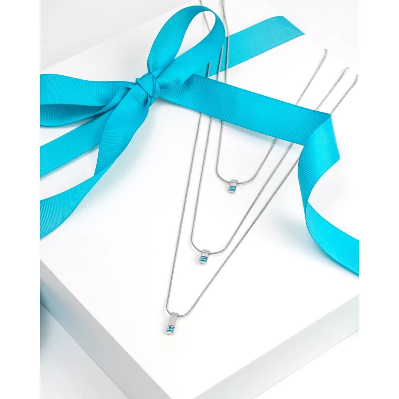 Aqua And Silvertone Layered Swarovski Crystal Necklace - White sold by Zulily