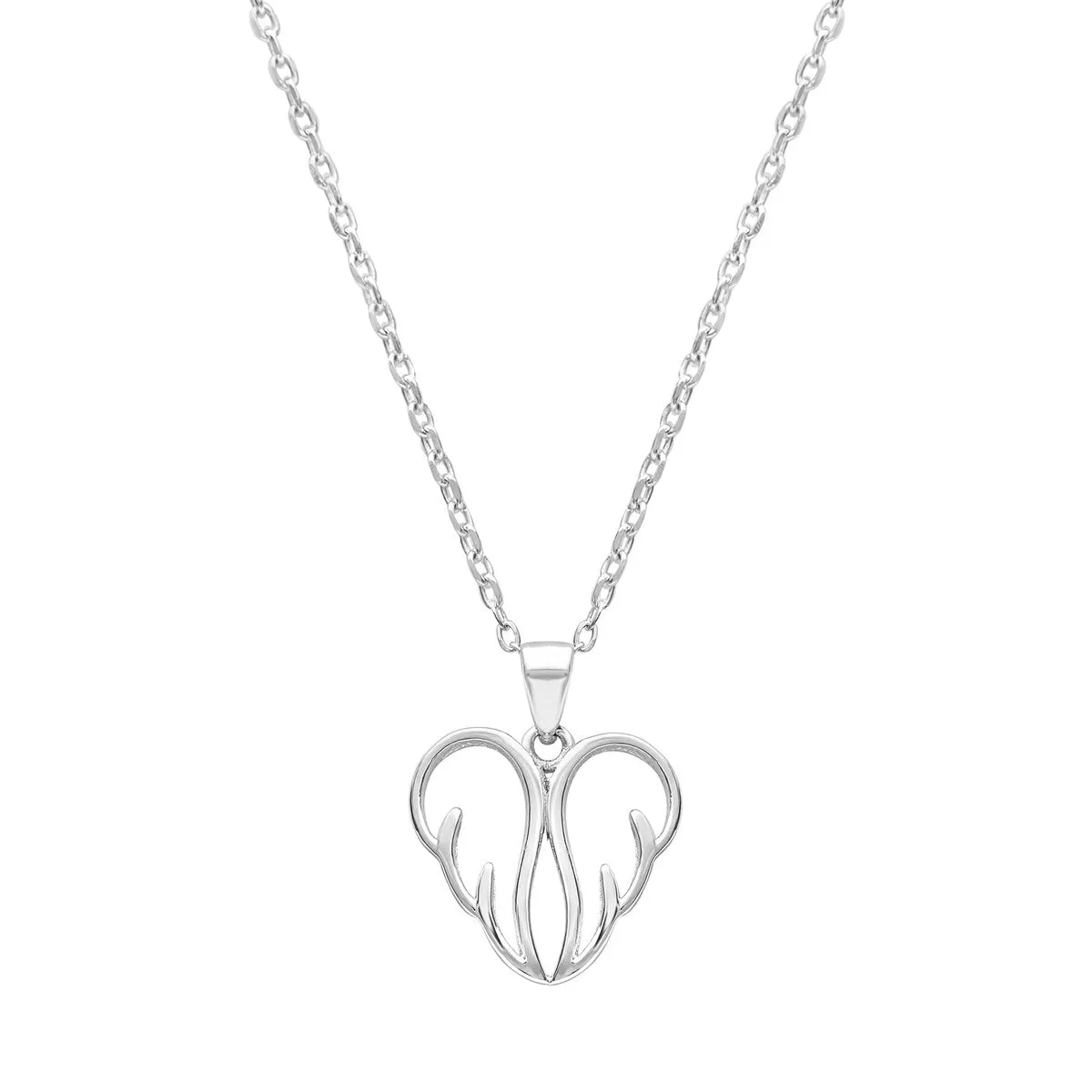 Sterling Silver Wing Heart Pendant Necklace - White sold by Zulily