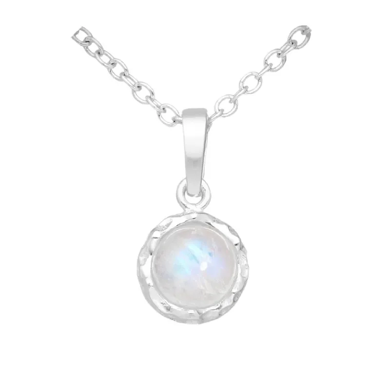 Sterling Silver & Rainbow Moonstone Pendant Necklace - White sold by Zulily