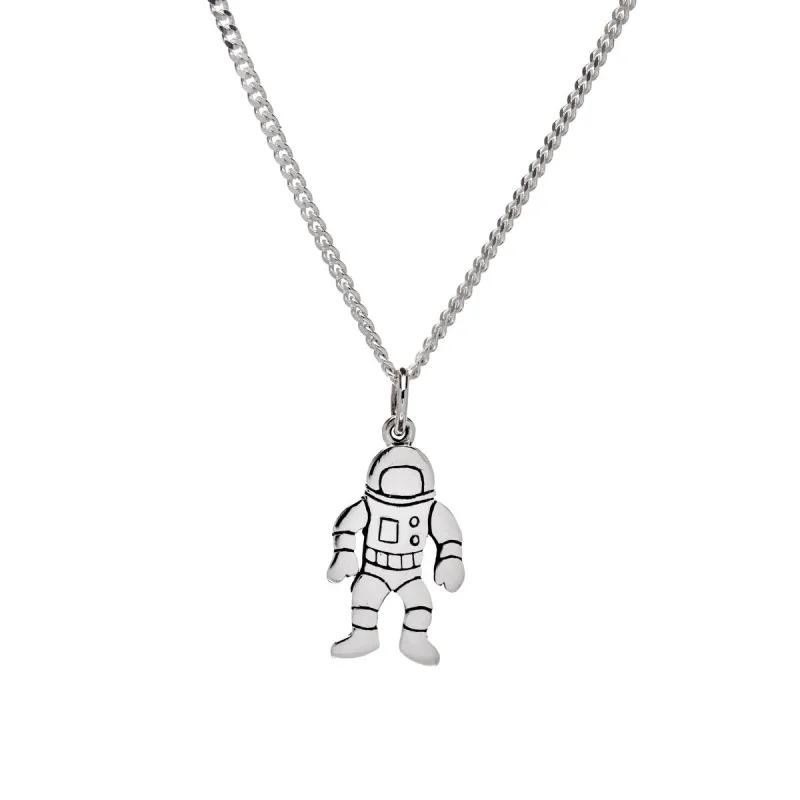 Sterling Silver Astronaut Pendant Necklace - White sold by Zulily