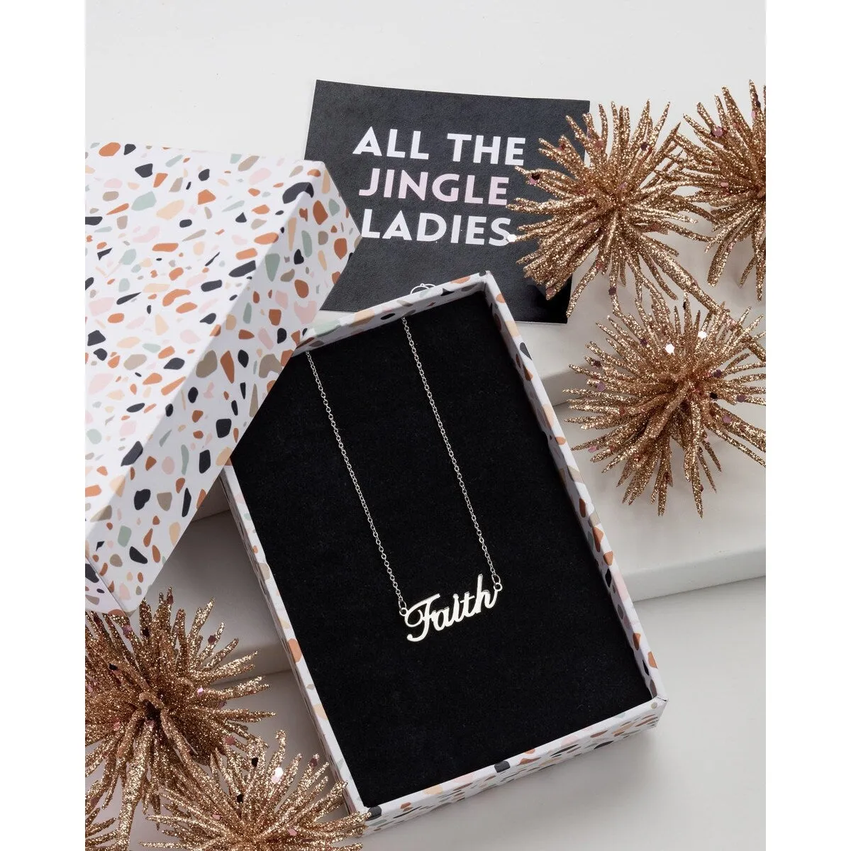 Stainless Steel Faith Necklace - In Gift Box - White sold by Zulily product image thumbnail 2