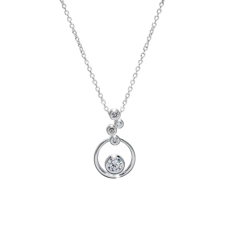 Clear Swarovski Crystal Circular Drop Necklace - White sold by Zulily