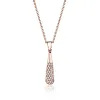Rose Goldtone Cubic Zirconia Teardrop Drop Pendant Necklace - White sold by Zulily