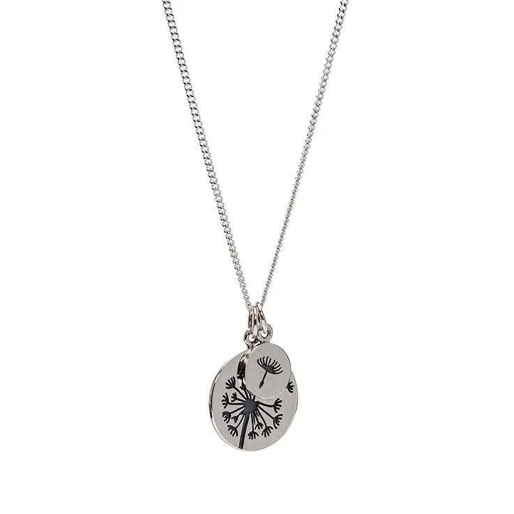 Sterling Silver Wish Flower Double Pendant Necklace - White sold by Zulily