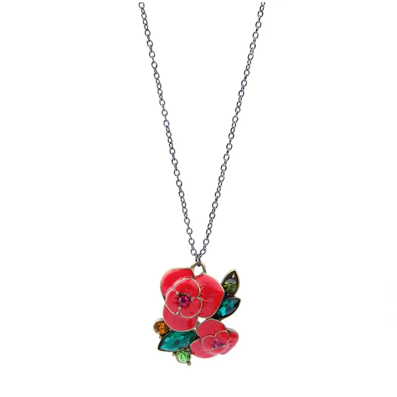 Red Rose Pendant Necklace - White sold by Zulily
