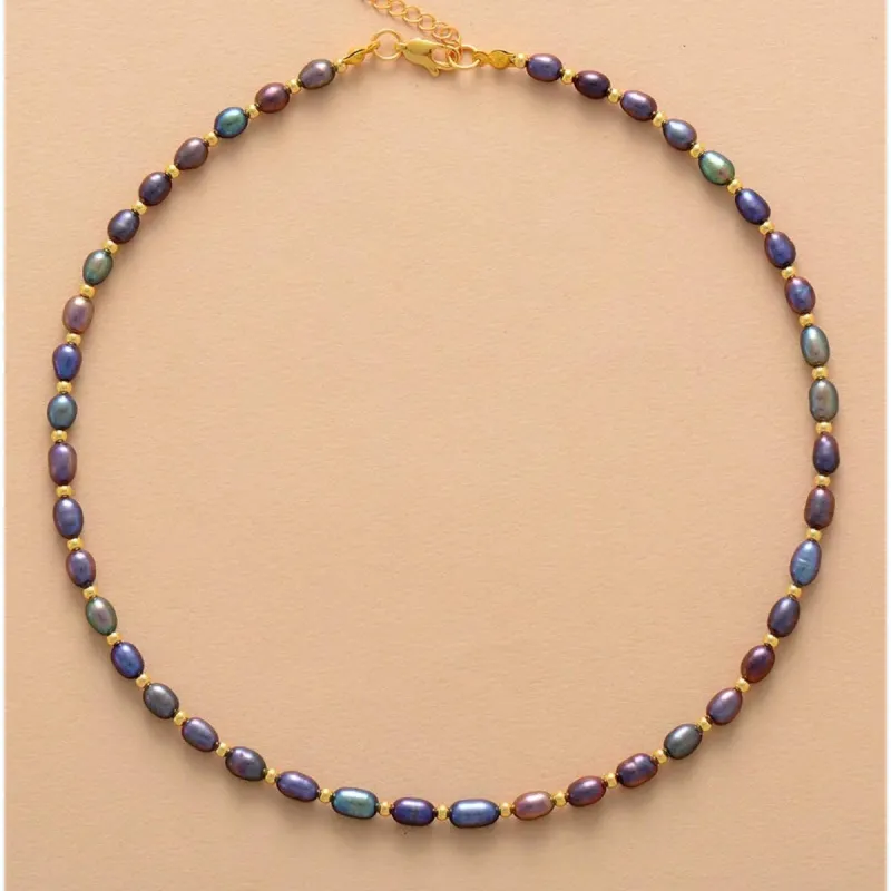 Grey Multi Colored Freshwater Pearl Choker Necklace - White sold by Zulily
