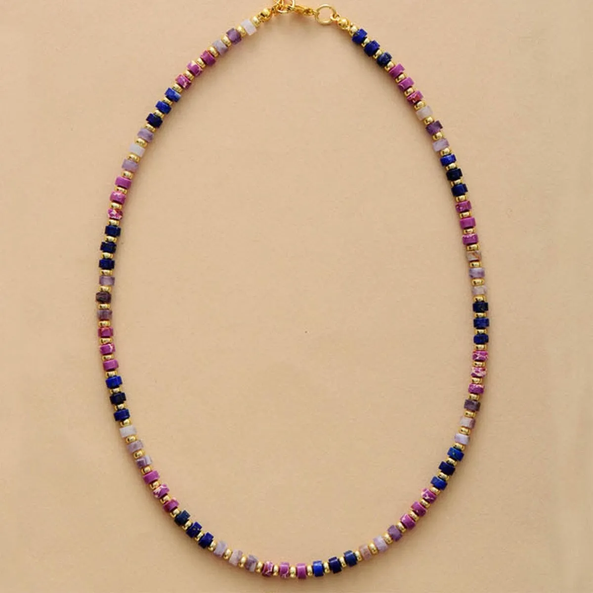 Goldtone Purple Beaded Necklace - White sold by Zulily