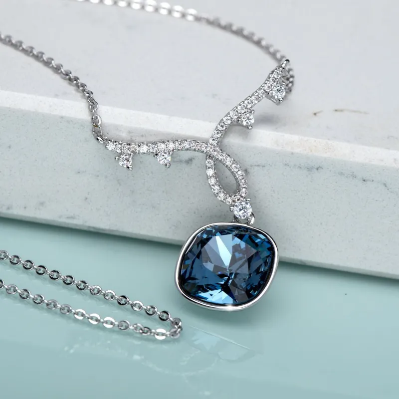 Elegant Swirled Swarovski Crystal Montana Necklace - White sold by Zulily