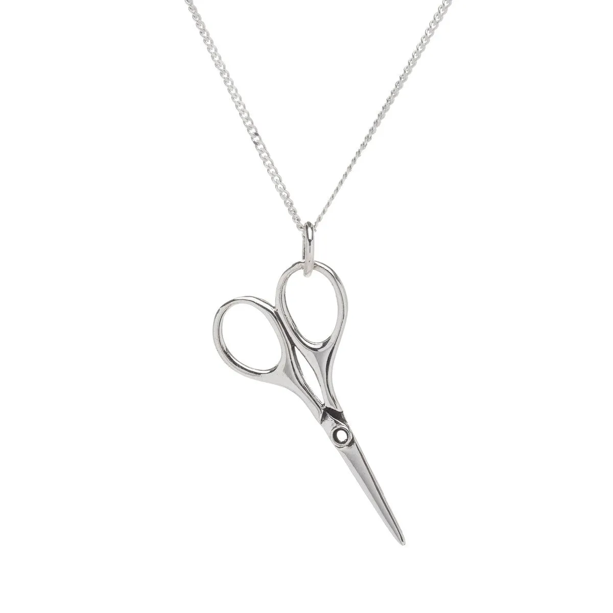 Sterling Silver Scissors Pendant Necklace - White sold by Zulily